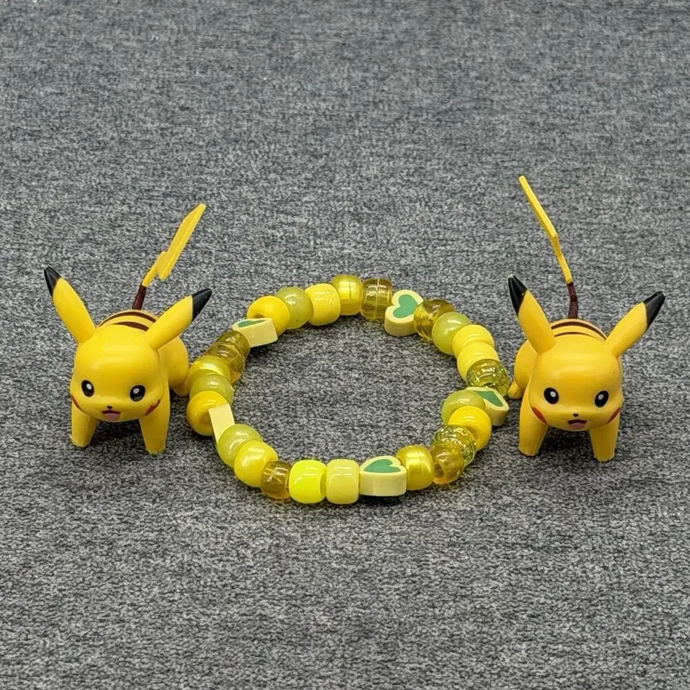 2018 Pokemon Pikachu Pichu Gashapon Figure Bracelet Mini Toy 3pc Set